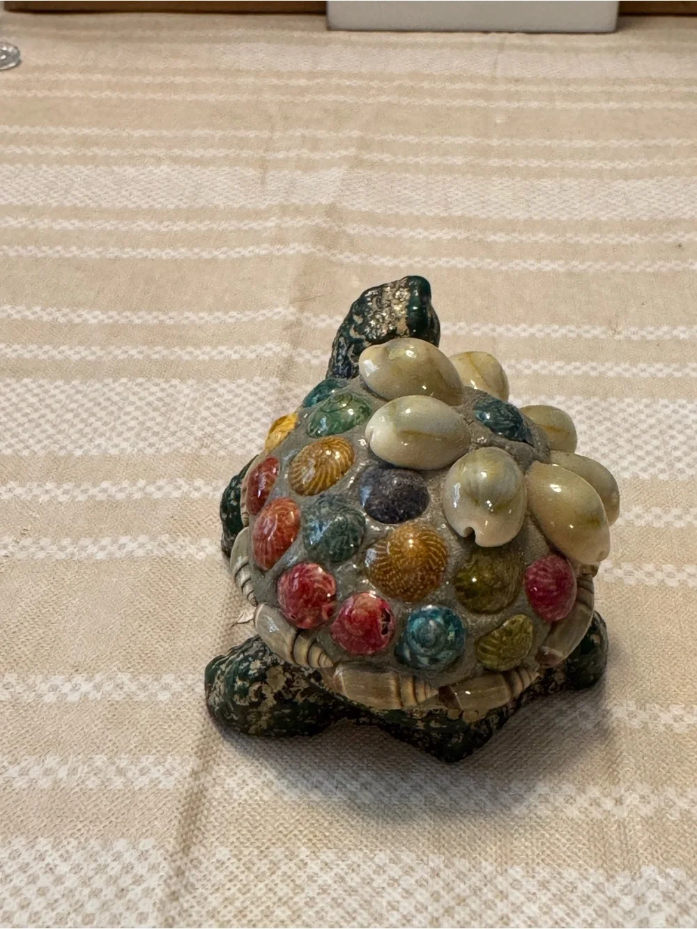 Colorful Shell-Topped Turtle Figurine - Multicolor